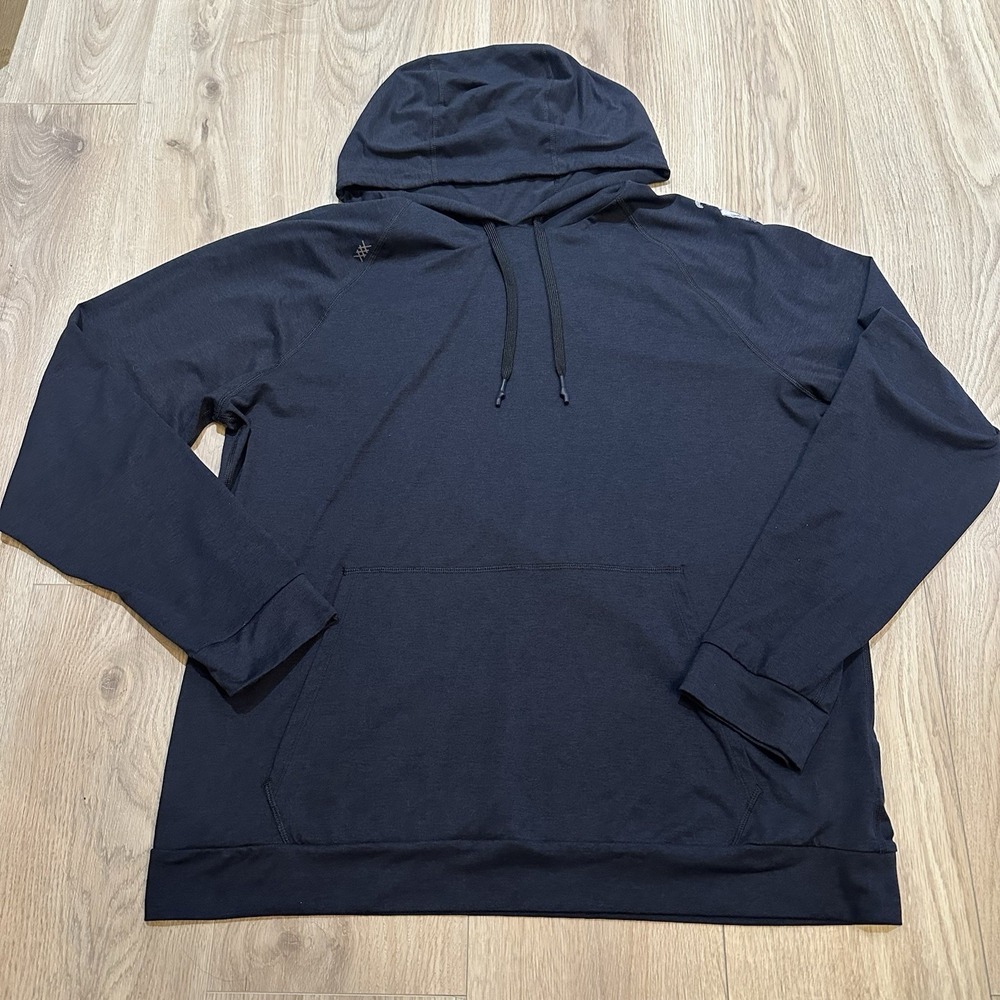 RHONE Atmosphere Midweight Performance Hoodie Men's SZ XL Navy Black Boxer Decal